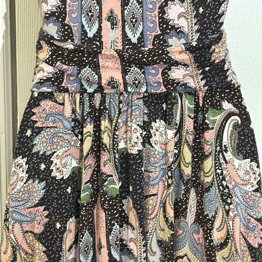 Maeve Anthropologie Leslie Paisley Wrap Top Midi‎ Dress Size S - Picture 9 of 15